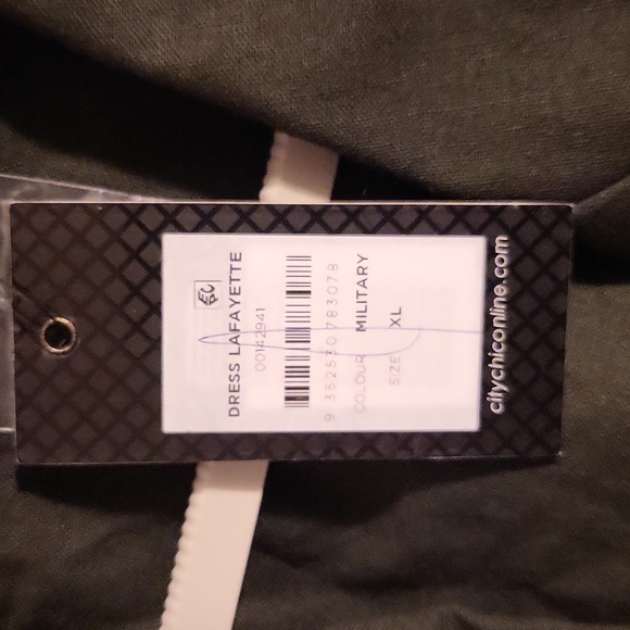 NWT City Chic Women Dress Lafayette, Size XL/22, Green, Linen Blended, Office - Picture 12 of 16